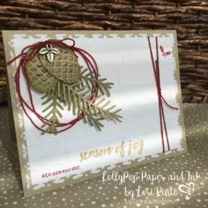Stampin' Up! Holiday Card with Pretty Pines Thinlits and Christmas Pines Stamp Set.