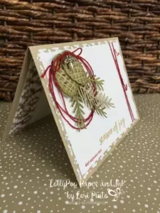 Stampin' Up! Holiday Card with Pretty Pines Thinlits and Christmas Pines Stamp Set.