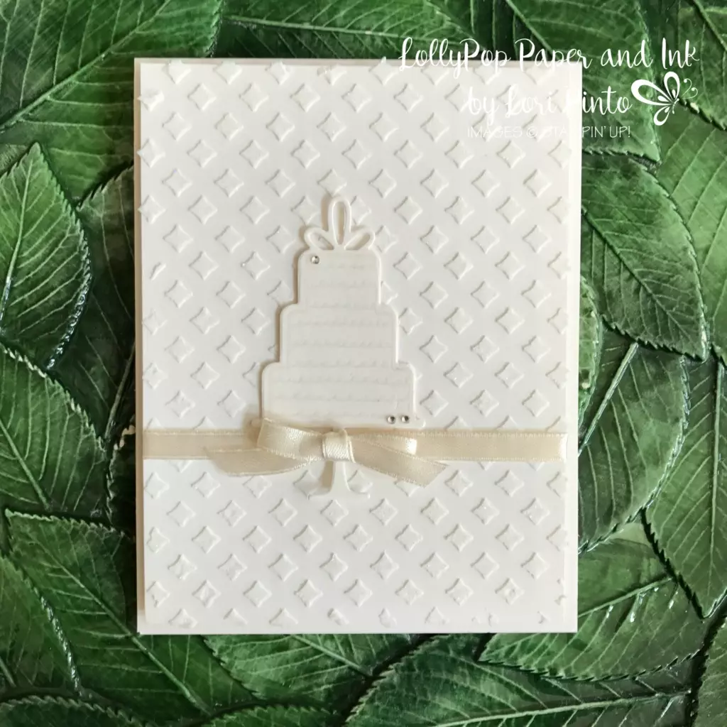 Stampinup!, Celebration Time Bundle, Shimmery White Paper, Dazzling Diamonds, Embossing Paste, Wedding Card by Lori Pinto