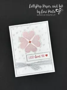 Stampin'Up!, Stampinup!, #tttc033, Heart Happiness Stamp Set and Petal Palette Stamp Set with Smoky Slate and Real Red Valentine's Card by Lori Pinto1