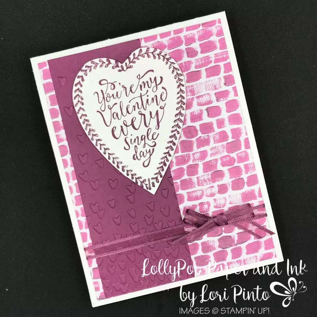 Stampinup! Stampin'Up!, Painted with Love DSP with Sure Do Love You Stamp Set Valentine's Card by Lori Pinto