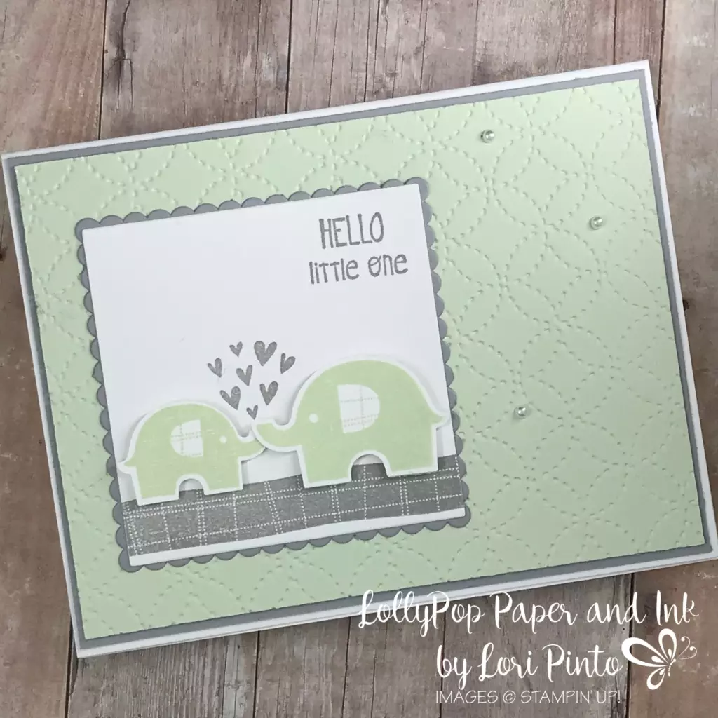 Stampinup! Stampin'Up! Little Elephant Stamp Set and Elephant Builder Punch Baby Card by Lori Pinto1