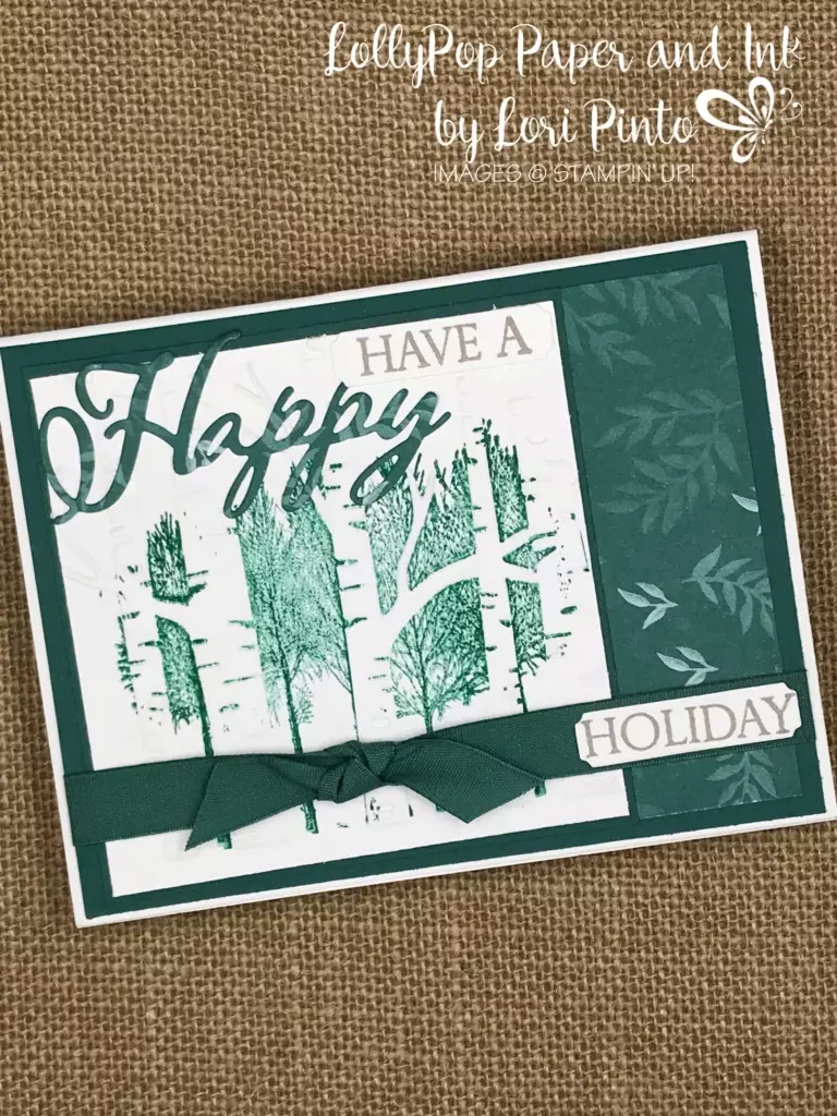 Stampin' Up! Merry Christmas to All stamp set and bundle with Woodland Textured Impressions Embossing Folder Holiday Card by Lori Pinto