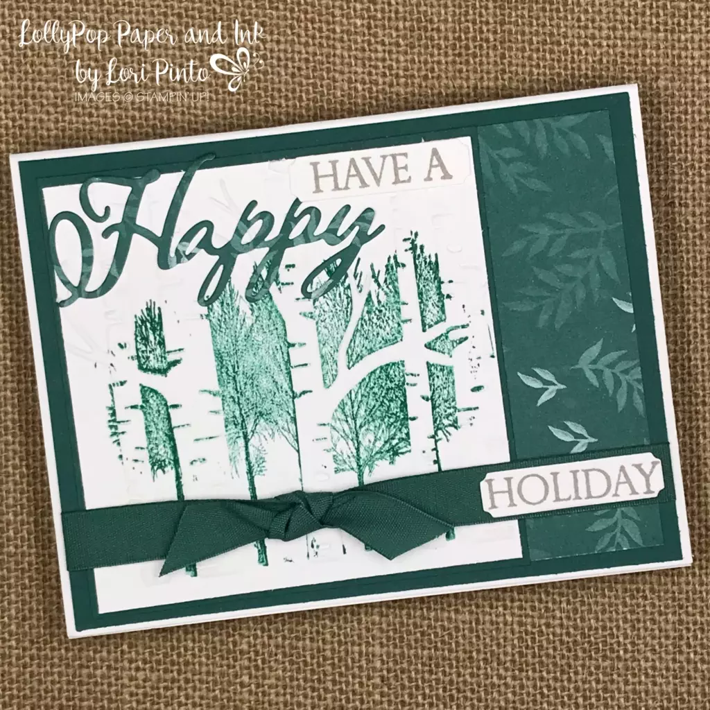 Stampin' Up! Merry Christmas to All stamp set and bundle with Woodland Textured Impressions Embossing Folder Holiday Card by Lori Pinto1