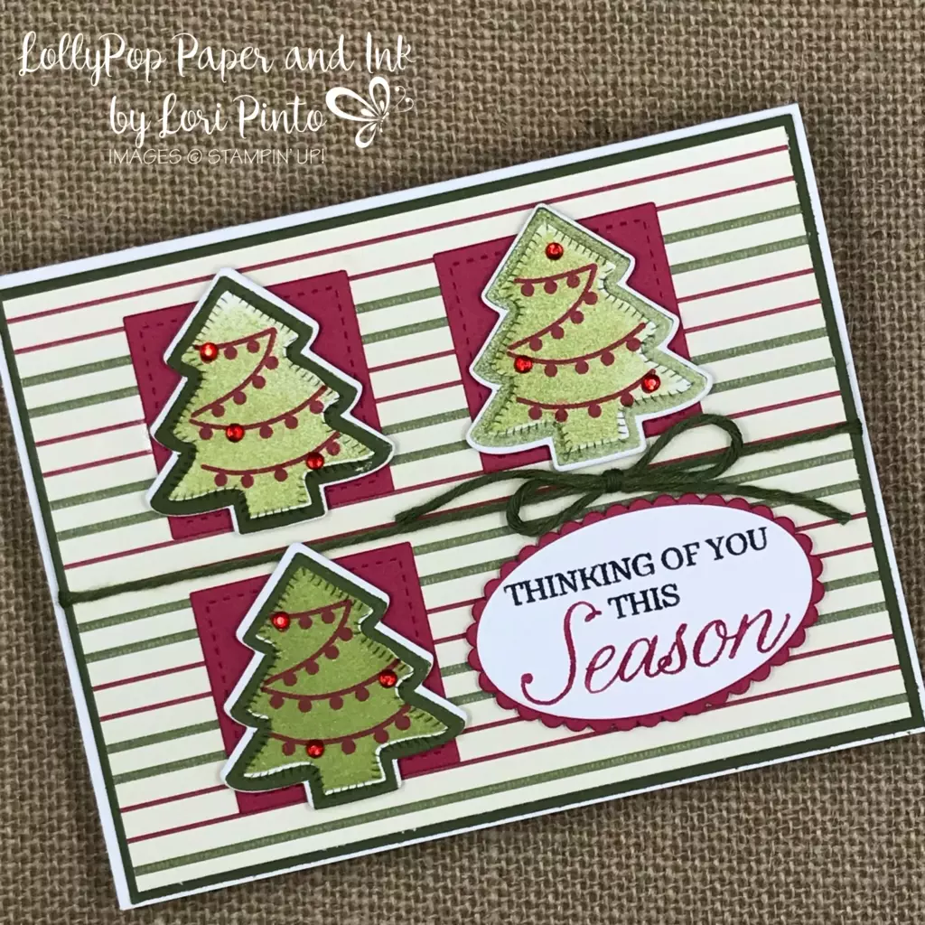 Stampin' Up! Nothing Sweeter stamp set and bundle with Winter Woods stamp set and Festive Farmhouse DSP Holiday card by Lori Pinto1